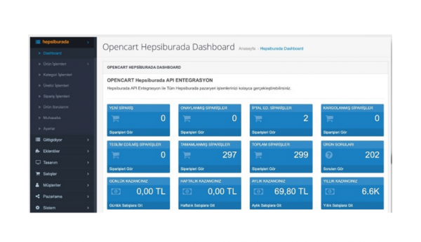 Opencart Hepsiburada API Entegrasyon Modülü